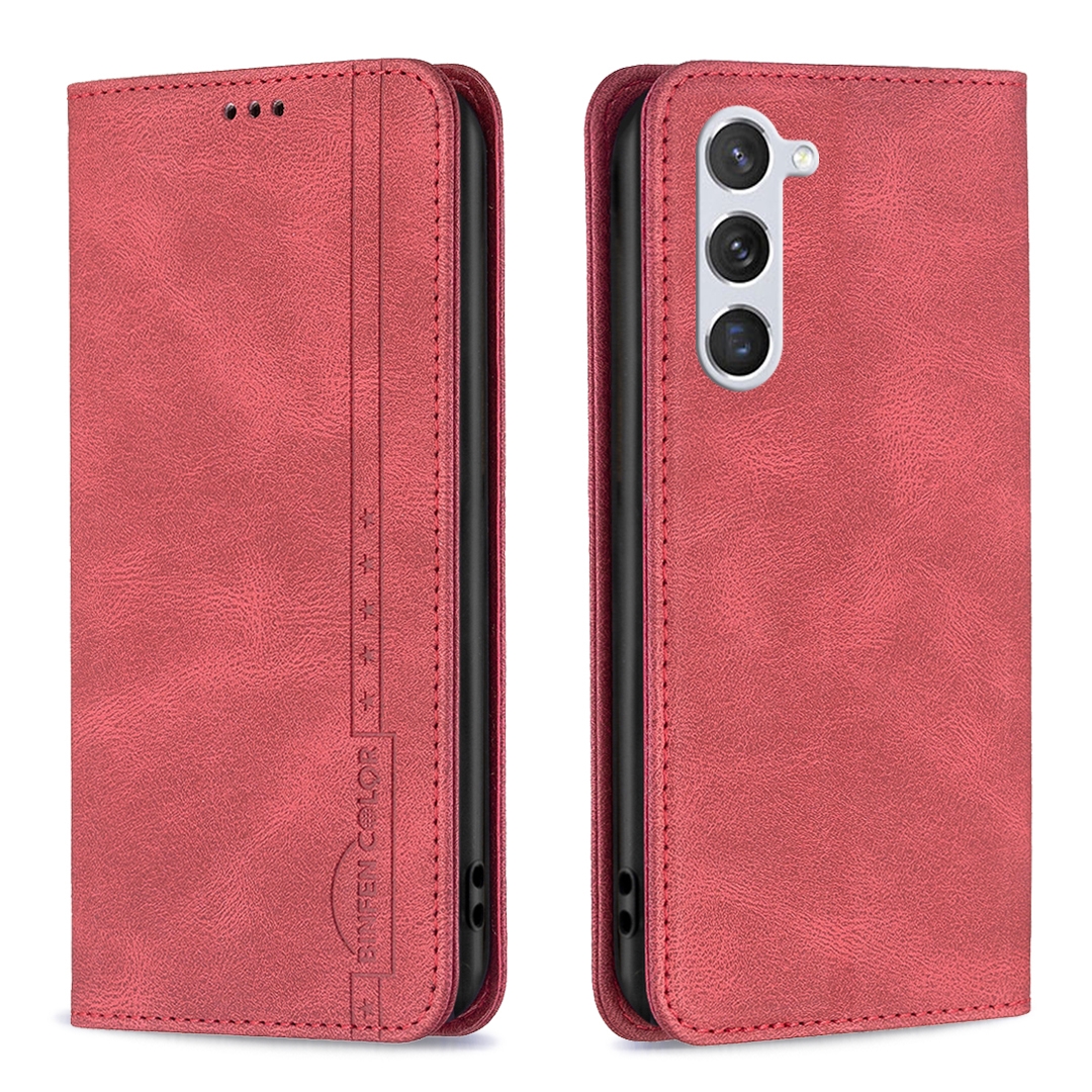 For Samsung Galaxy S23 5G Magnetic RFID Blocking Anti-Theft Leather Phone Case(Red) For Samsung Galaxy S23 5G Magnetic RFID Blocking Anti-Theft Leather Phone Case(Red)