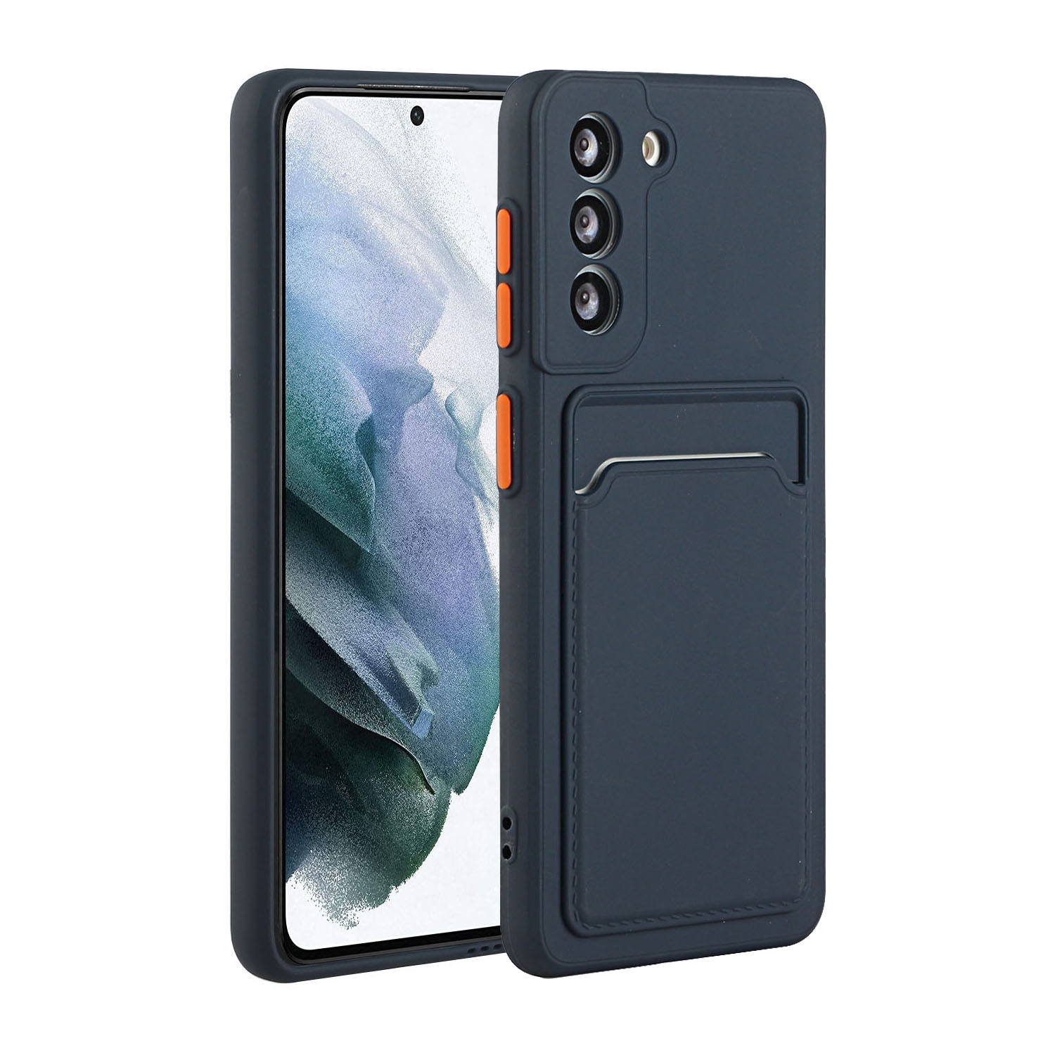 For Samsung Galaxy S22 5G Card Slot Design Shockproof TPU Phone Case(Dark Blue) For Samsung Galaxy S22 5G Card Slot Design Shockproof TPU Phone Case(Dark Blue)