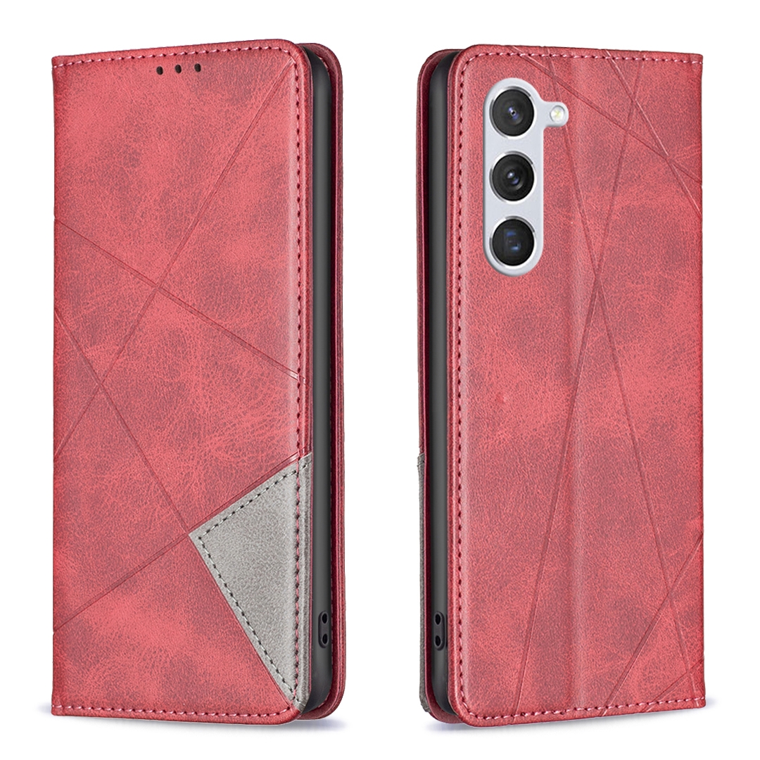 For Samsung Galaxy S23 5G Prismatic Invisible Magnetic Leather Phone Case(Red) For Samsung Galaxy S23 5G Prismatic Invisible Magnetic Leather Phone Case(Red)