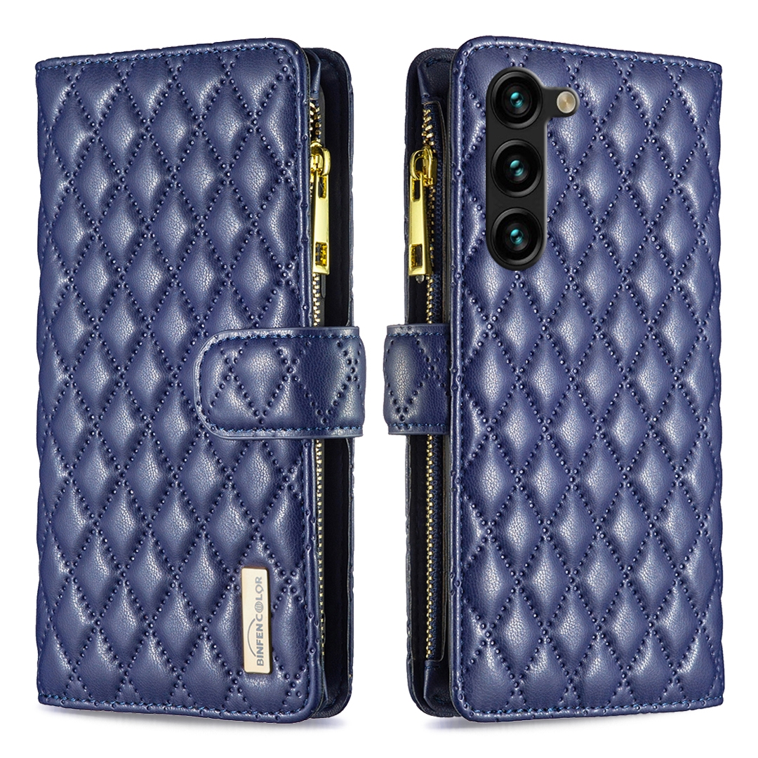 For Samsung Galaxy S23+ 5G Diamond Lattice Zipper Wallet Leather Flip Phone Case(Blue) For Samsung Galaxy S23+ 5G Diamond Lattice Zipper Wallet Leather Flip Phone Case(Blue)