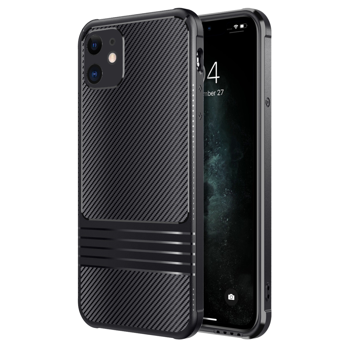 For iPhone 11 Carbon Fiber Texture Solid Color TPU Slim Case Soft Cover(Black) For iPhone 11 Carbon Fiber Texture Solid Color TPU Slim Case Soft Cover(Black)