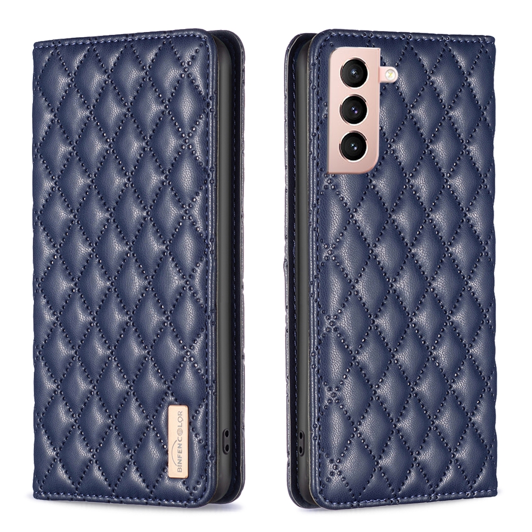 For Samsung Galaxy S21 5G Diamond Lattice Magnetic Leather Flip Phone Case(Blue) For Samsung Galaxy S21 5G Diamond Lattice Magnetic Leather Flip Phone Case(Blue)