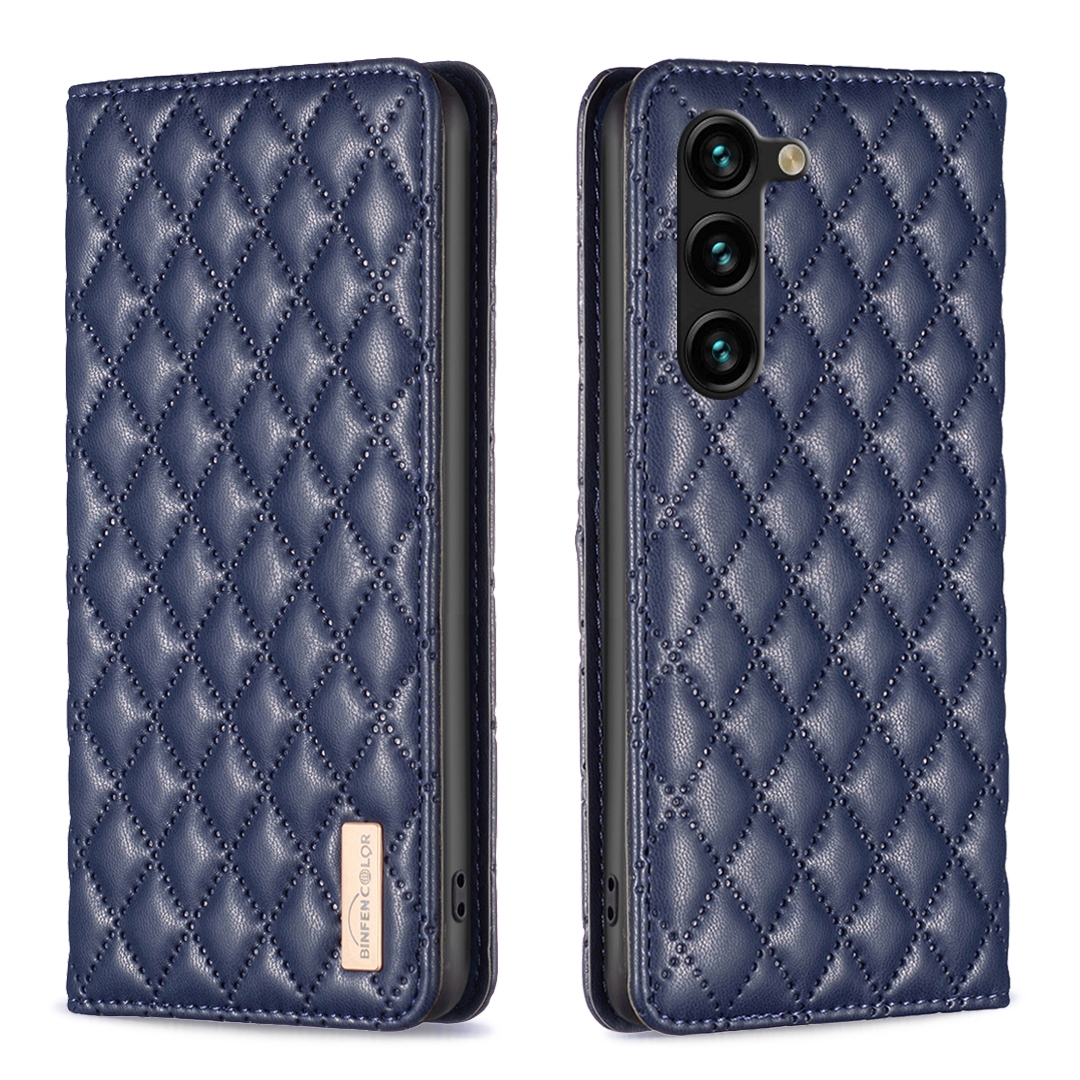 For Samsung Galaxy S23+ 5G Diamond Lattice Magnetic Leather Flip Phone Case(Blue) For Samsung Galaxy S23+ 5G Diamond Lattice Magnetic Leather Flip Phone Case(Blue)