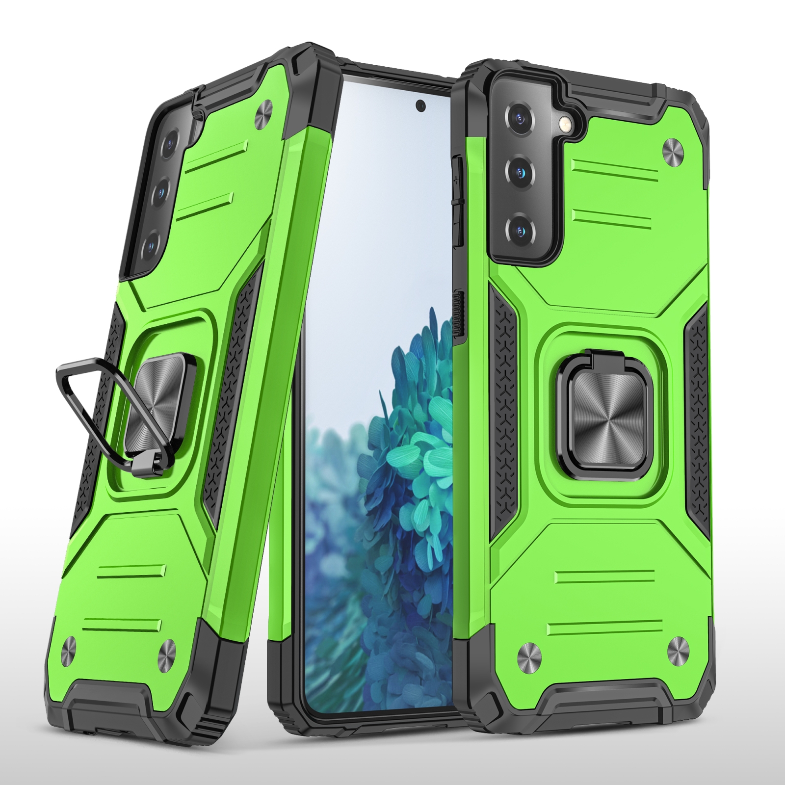 For Samsung Galaxy S23+ 5G Magnetic Armor TPU + PC Holder Phone Case(Green) For Samsung Galaxy S23+ 5G Magnetic Armor TPU + PC Holder Phone Case(Green)