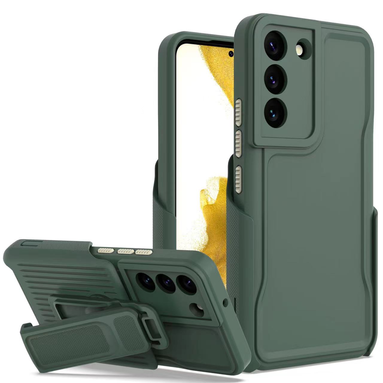 For Samsung Galaxy S23+ 5G Explorer Series Back Clip Holder PC Phone Case(Dark Green) For Samsung Galaxy S23+ 5G Explorer Series Back Clip Holder PC Phone Case(Dark Green)