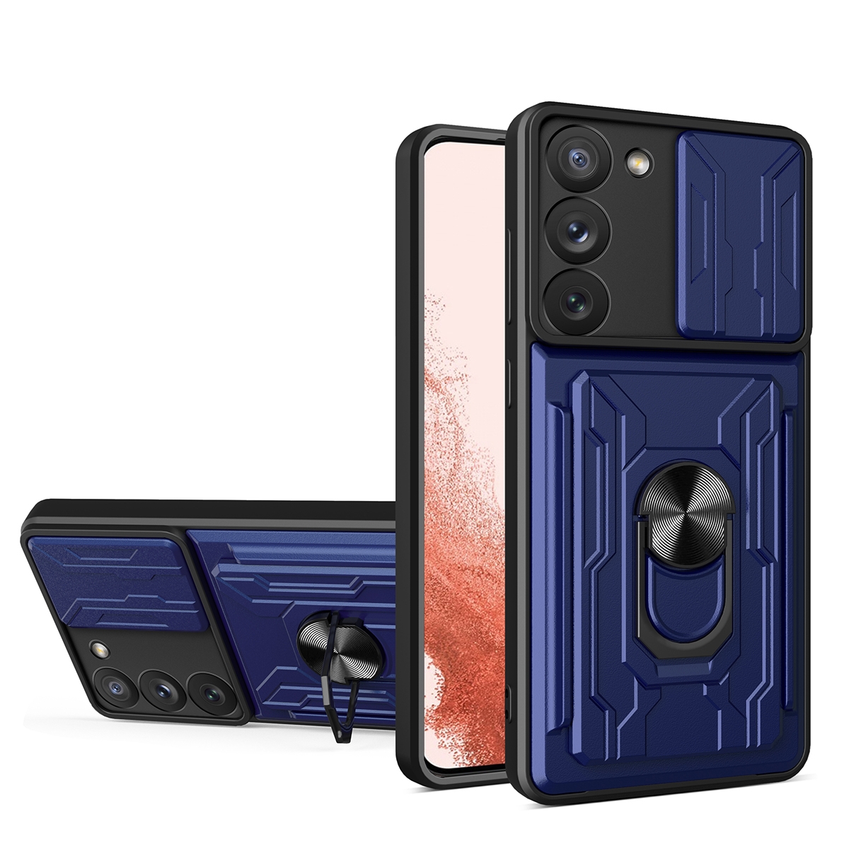 For Samsung Galaxy S23+ 5G Sliding Camshield TPU+PC Phone Case with Card Slot(Blue) For Samsung Galaxy S23+ 5G Sliding Camshield TPU+PC Phone Case with Card Slot(Blue)