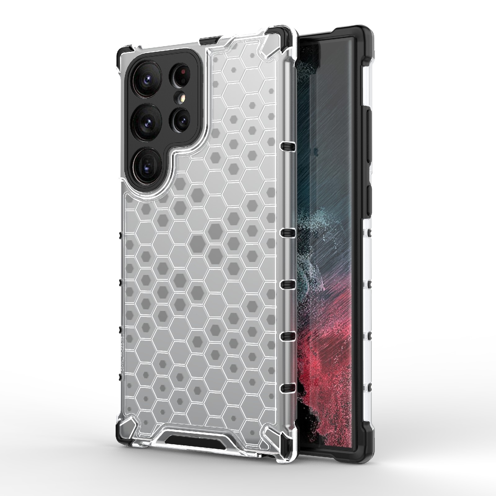 For Samsung Galaxy S23 Ultra 5G Shockproof Honeycomb PC + TPU Protective Phone Case(White) For Samsung Galaxy S23 Ultra 5G Shockproof Honeycomb PC + TPU Protective Phone Case(White)