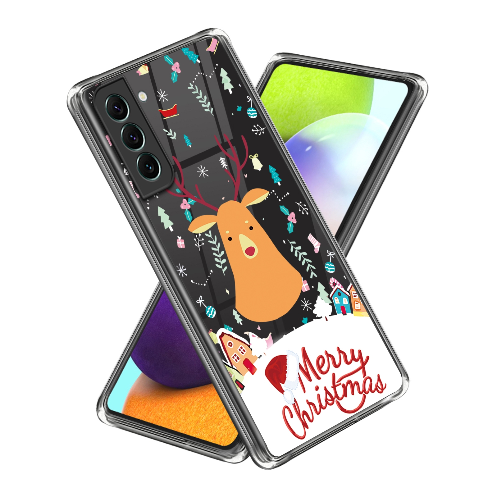 For Samsung Galaxy S23 5G Christmas Patterned Clear TPU Phone Cover Case(Christmas Elk) For Samsung Galaxy S23 5G Christmas Patterned Clear TPU Phone Cover Case(Christmas Elk)