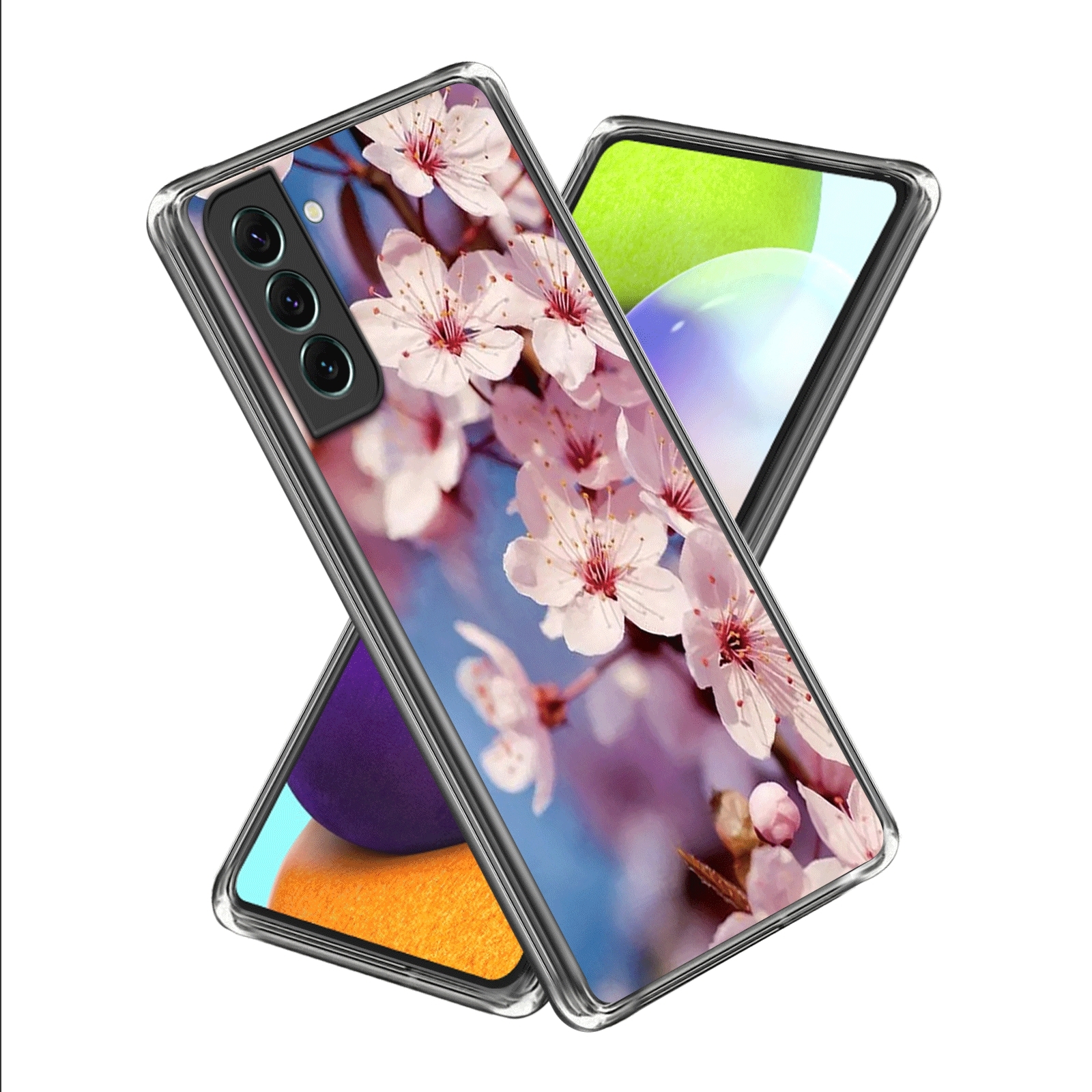 For Samsung Galaxy S23+ 5G Colored Drawing Clear TPU Phone Protective Case(Cherry Blossoms) For Samsung Galaxy S23+ 5G Colored Drawing Clear TPU Phone Protective Case(Cherry Blossoms)