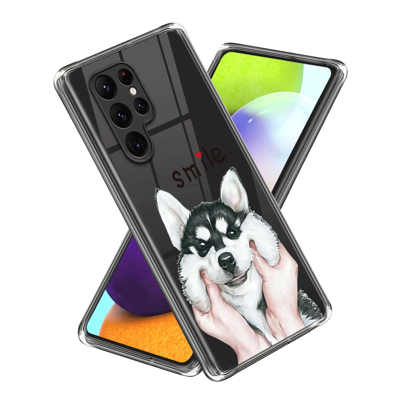 For Samsung Galaxy S23 Ultra 5G Colored Drawing Clear TPU Phone Protective Case(Pinch Face Dog) For Samsung Galaxy S23 Ultra 5G Colored Drawing Clear TPU Phone Protective Case(Pinch Face Dog)