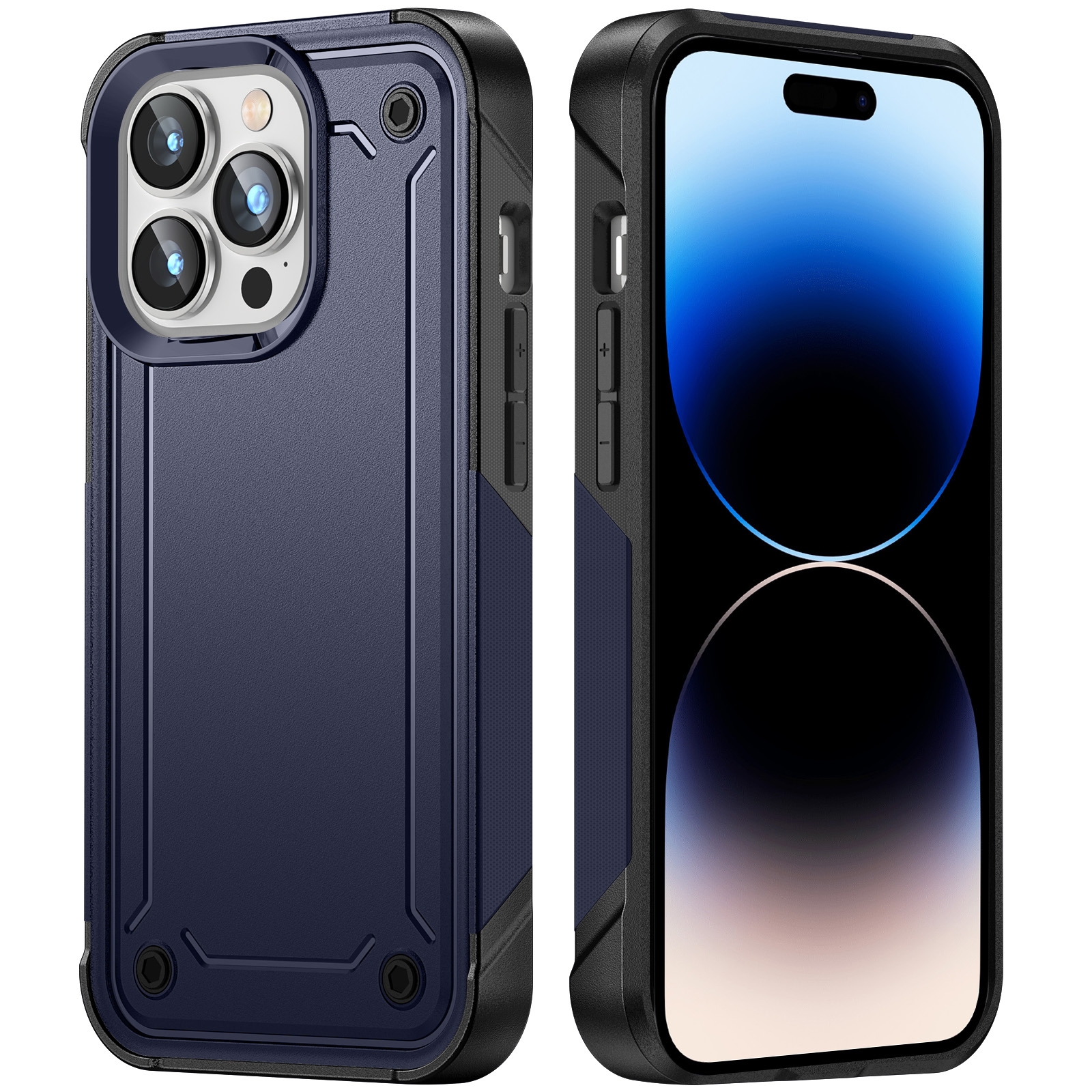 For iPhone 14 Pro 2 in 1 Soft TPU Hard PC Phone Case(Blue) For iPhone 14 Pro 2 in 1 Soft TPU Hard PC Phone Case(Blue)