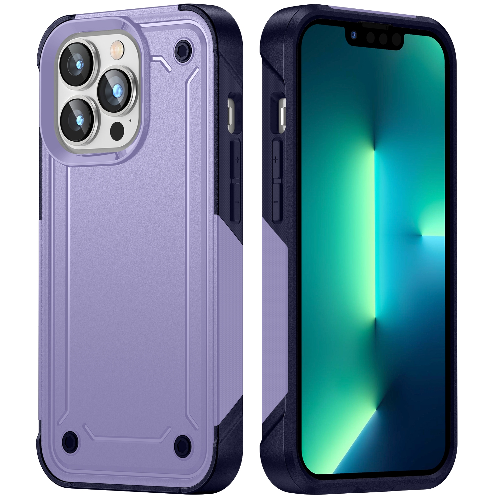 For iPhone 12 Pro Max 2 in 1 Soft TPU Hard PC Phone Case(Purple Royal Blue) For iPhone 12 Pro Max 2 in 1 Soft TPU Hard PC Phone Case(Purple Royal Blue)