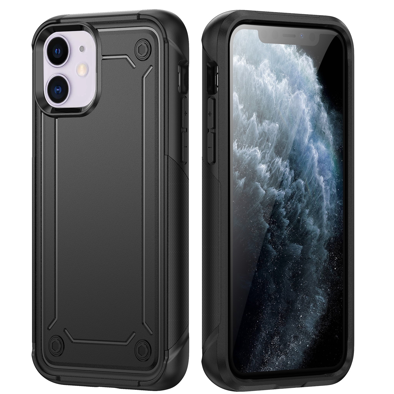 For iPhone 11 2 in 1 Soft TPU Hard PC Phone Case(Black) For iPhone 11 2 in 1 Soft TPU Hard PC Phone Case(Black)