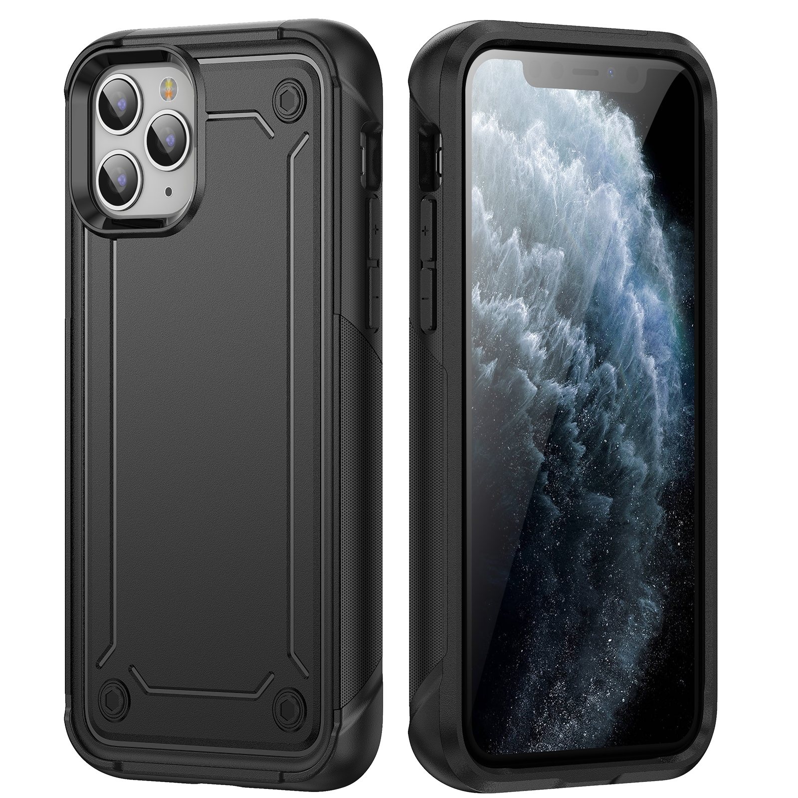 For iPhone 11 Pro Max 2 in 1 Soft TPU Hard PC Phone Case(Black) For iPhone 11 Pro Max 2 in 1 Soft TPU Hard PC Phone Case(Black)
