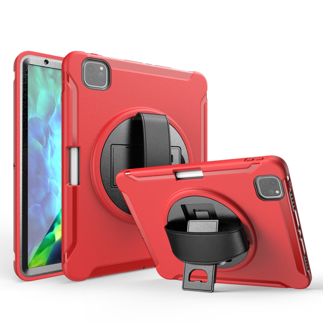 For iPad Pro 11 inch (2020) Shockproof Protective Tablet Case with Holder & Hand Strap & Pen Slot(Red) For iPad Pro 11 inch (2020) Shockproof Protective Tablet Case with Holder & Hand Strap & Pen Slot(Red)