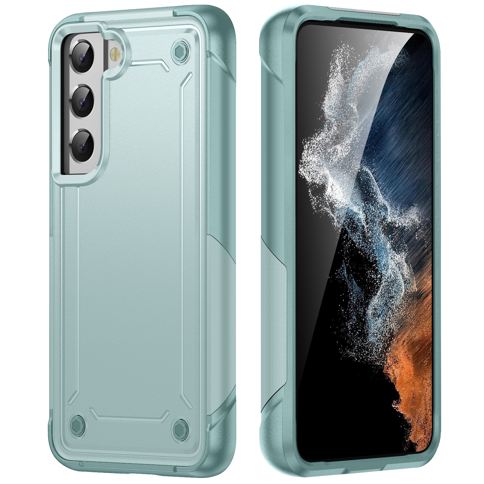 For Samsung Galaxy S22 5G 2 in 1 Soft TPU Hard PC Phone Case(Light Green) For Samsung Galaxy S22 5G 2 in 1 Soft TPU Hard PC Phone Case(Light Green)