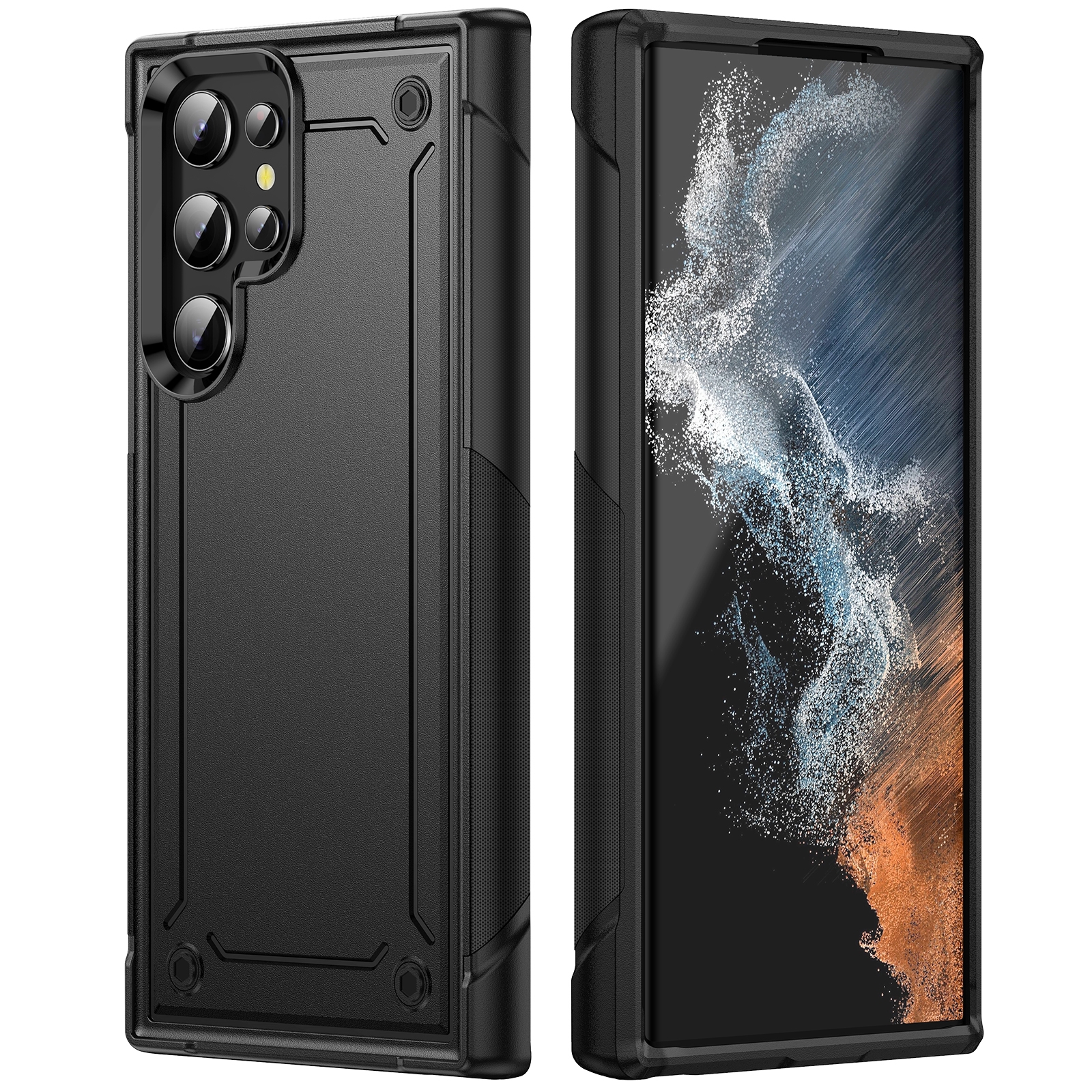 For Samsung Galaxy S22 Ultra 5G 2 in 1 Soft TPU Hard PC Phone Case(Black) For Samsung Galaxy S22 Ultra 5G 2 in 1 Soft TPU Hard PC Phone Case(Black)