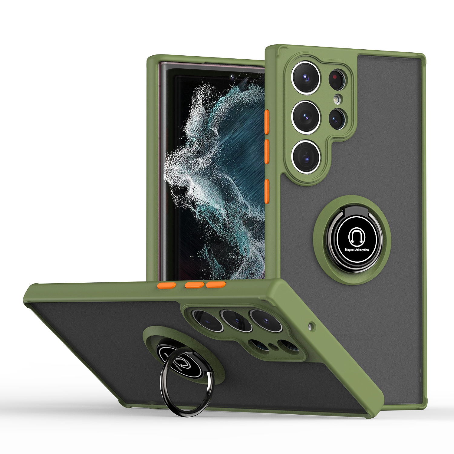 For Samsung Galaxy S23 Ultra 5G Q Shadow I Ring Holder PC and TPU Hybrid Phone Case (Army Green) For Samsung Galaxy S23 Ultra 5G Q Shadow I Ring Holder PC and TPU Hybrid Phone Case (Army Green)