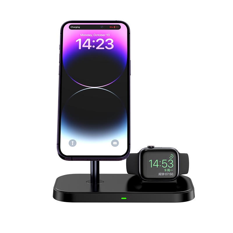 WA21 2 in 1 Magnetic Wireless Charger Phone Holder for iPhone 12 / 13 / 14 / 15 Series Phones & AirPods(Black) WA21 2 in 1 Magnetic Wireless Charger Phone Holder for iPhone 12 / 13 / 14 / 15 Series Phones & AirPods(Black)