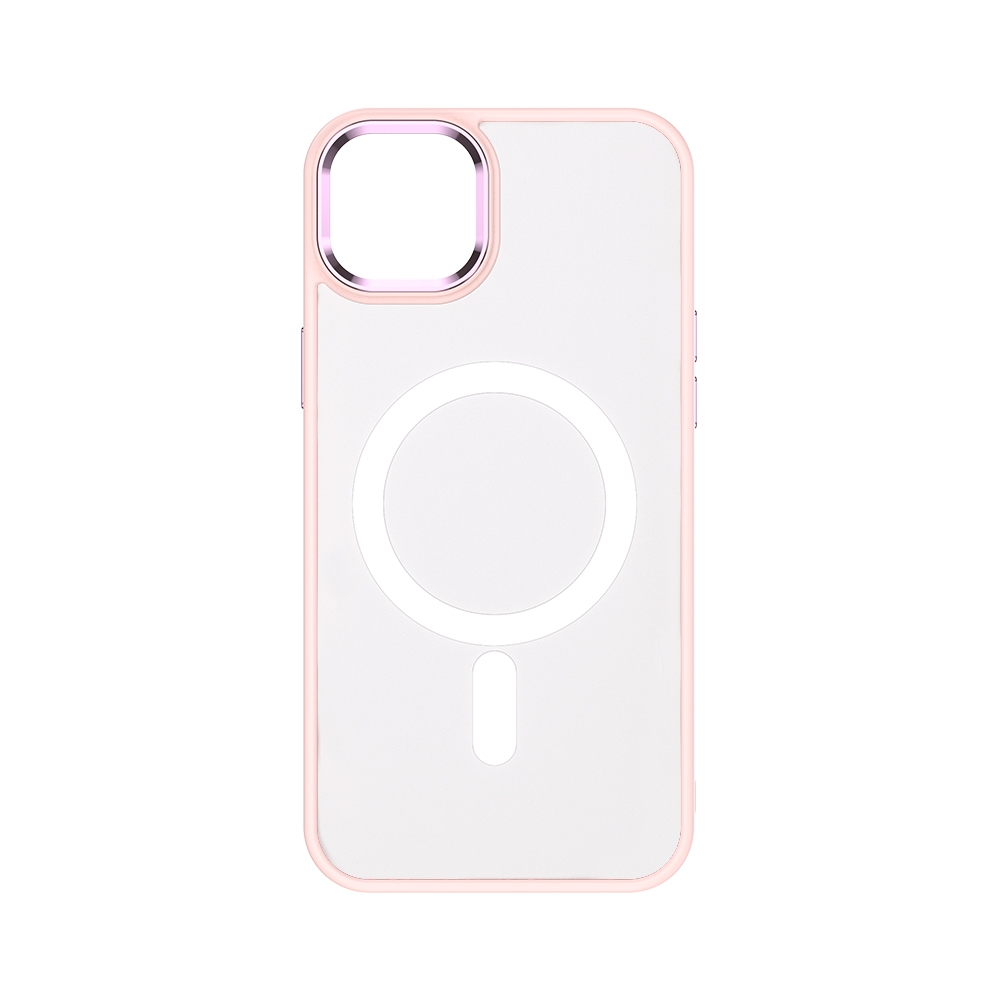 For iPhone 14 TOTU Golden Shield Skin-feel MagSafe Phone Case(Pink) For iPhone 14 TOTU Golden Shield Skin-feel MagSafe Phone Case(Pink)