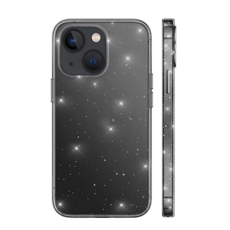 For iPhone 14 Plus wlons All-Inclusive Glitter Phone Case(Transparent Black) For iPhone 14 Plus wlons All-Inclusive Glitter Phone Case(Transparent Black)