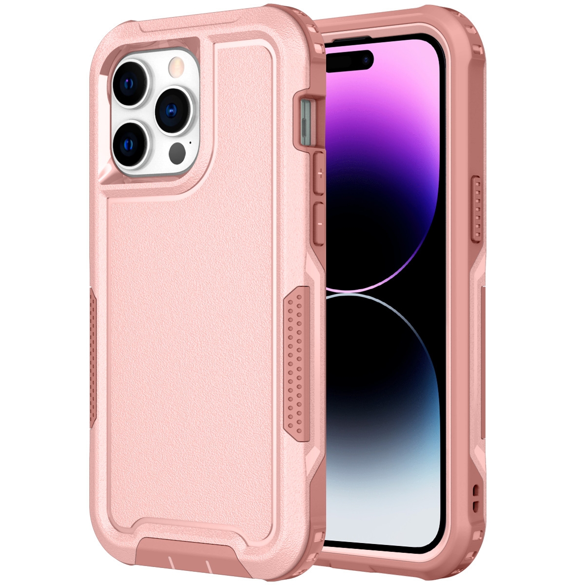 For iPhone 14 Pro 3 in 1 Soft TPU and Hard PC Phone Case(Pink) For iPhone 14 Pro 3 in 1 Soft TPU and Hard PC Phone Case(Pink)