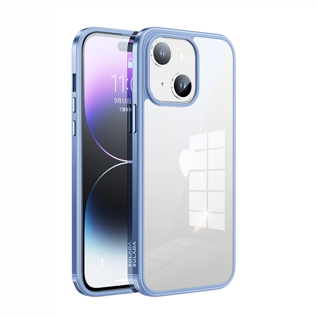 For iPhone 14 SULADA Metal Frame + Nano Glass + TPU Phone Case(Sierra Blue) For iPhone 14 SULADA Metal Frame + Nano Glass + TPU Phone Case(Sierra Blue)