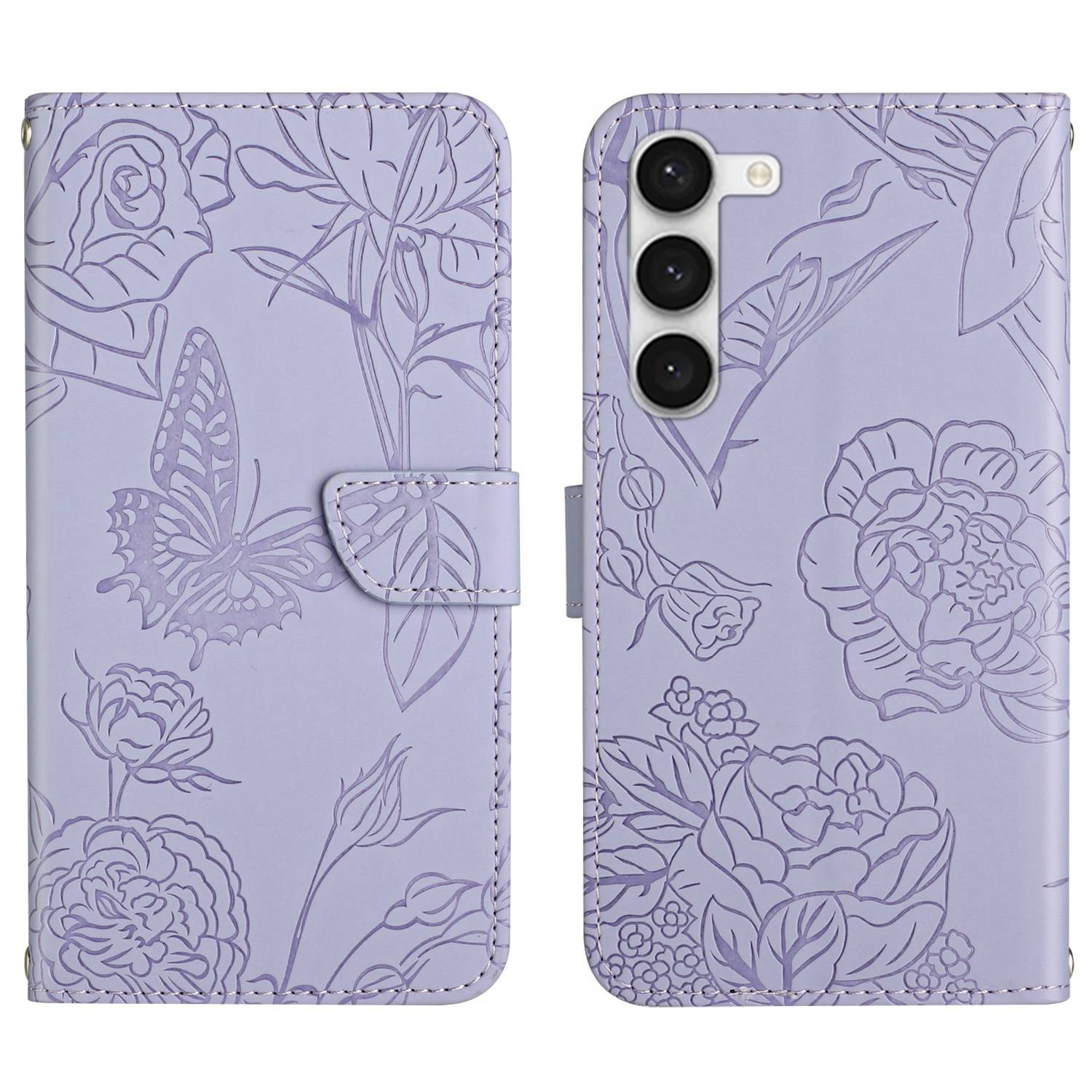 For Samsung Galaxy S23+ 5G HT03 Skin Feel Butterfly Embossed Flip Leather Phone Case(Purple) For Samsung Galaxy S23+ 5G HT03 Skin Feel Butterfly Embossed Flip Leather Phone Case(Purple)