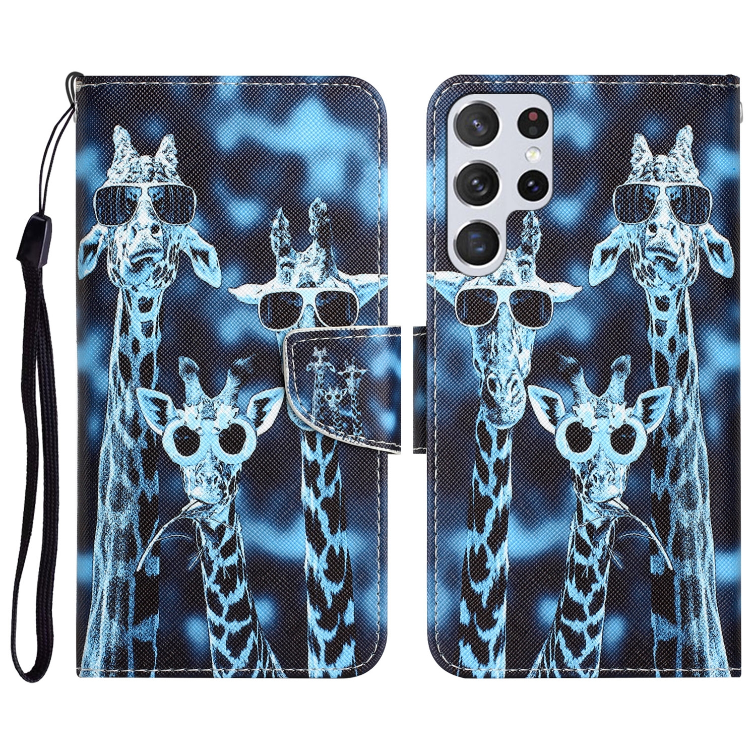 For Samsung Galaxy S23 Ultra 5G Colored Drawing Leather Phone Case(Giraffes) For Samsung Galaxy S23 Ultra 5G Colored Drawing Leather Phone Case(Giraffes)