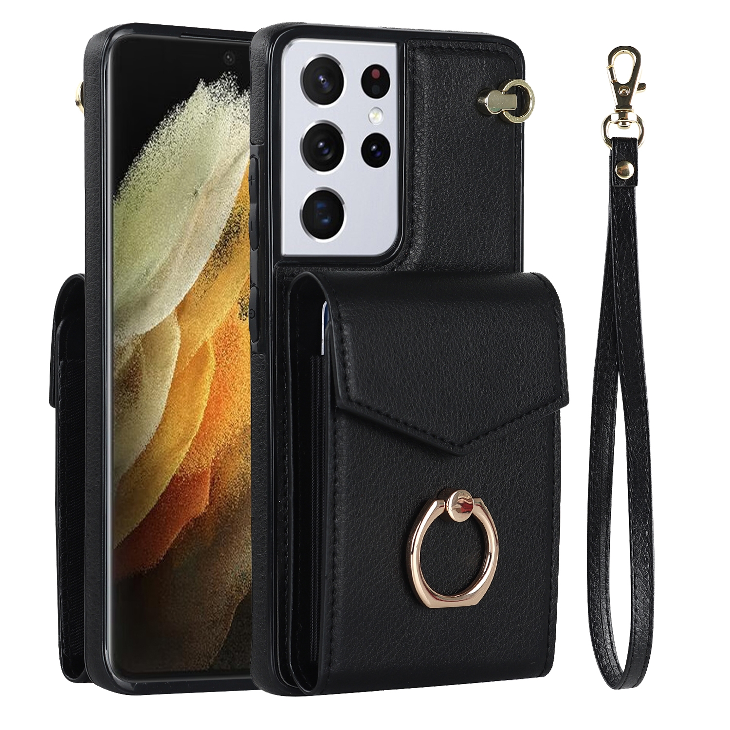 For Samsung Galaxy S22 Ultra 5G Anti-theft RFID Card Slot Phone Case(Black) For Samsung Galaxy S22 Ultra 5G Anti-theft RFID Card Slot Phone Case(Black)