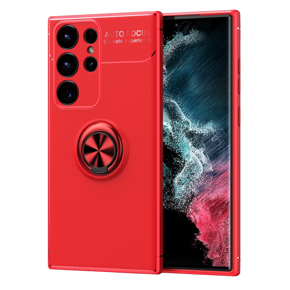 For Samsung Galaxy S23 Ultra 5G Metal Ring Holder TPU Phone Case(Red) For Samsung Galaxy S23 Ultra 5G Metal Ring Holder TPU Phone Case(Red)
