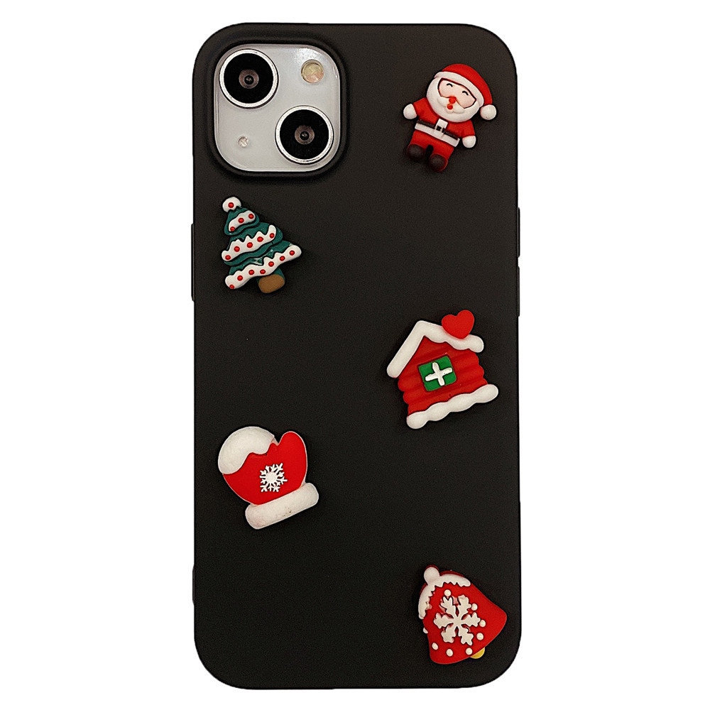 For iPhone 13 mini Christmas Candy Phone Case(Black) For iPhone 13 mini Christmas Candy Phone Case(Black)