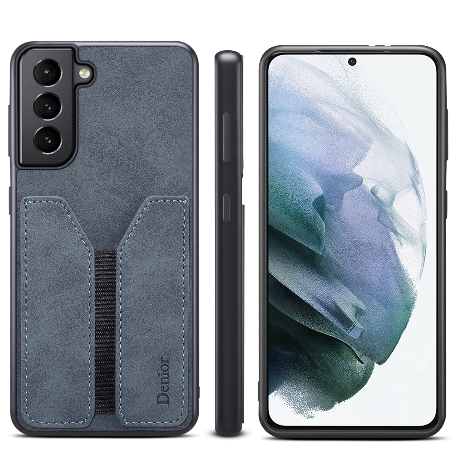 For Samsung Galaxy S21+ 5G Denior DV Elastic Card PU Back Cover Phone Case(Grey) For Samsung Galaxy S21+ 5G Denior DV Elastic Card PU Back Cover Phone Case(Grey)