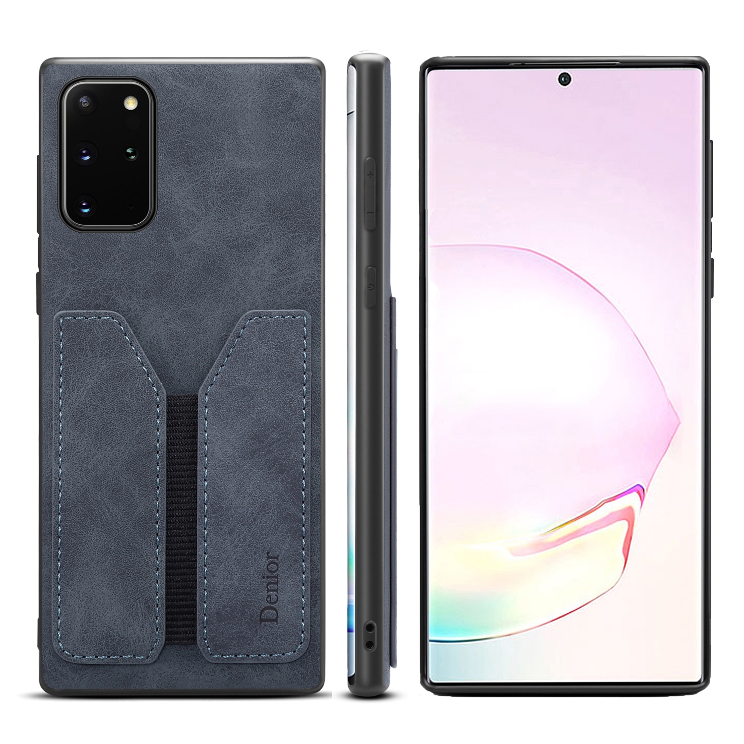 For Samsung Galaxy Note20 Denior DV Elastic Card PU Back Cover Phone Case(Grey) For Samsung Galaxy Note20 Denior DV Elastic Card PU Back Cover Phone Case(Grey)