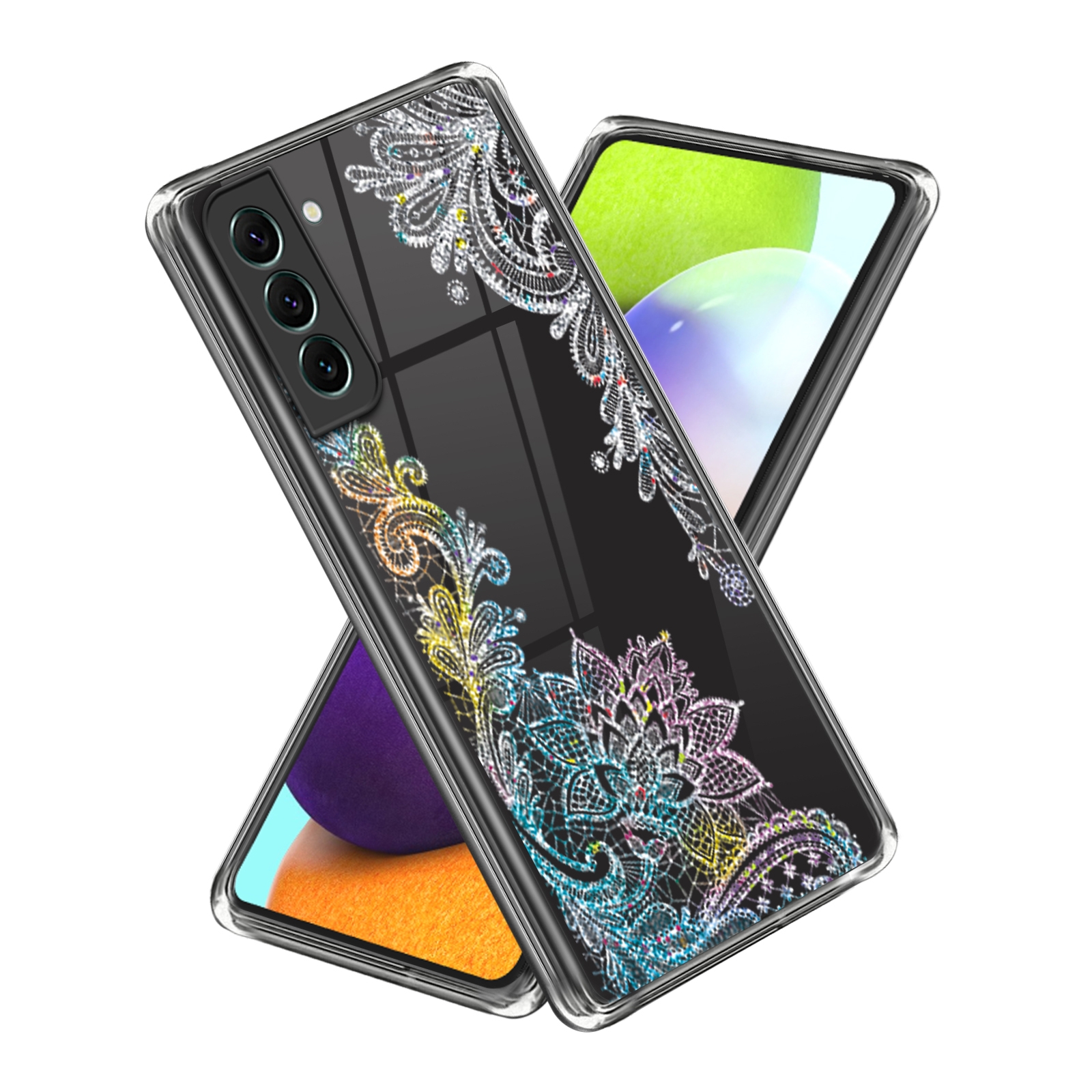 For Samsung Galaxy S23 5G Laser IMD Pattern TPU Phone Case(Flower) For Samsung Galaxy S23 5G Laser IMD Pattern TPU Phone Case(Flower)