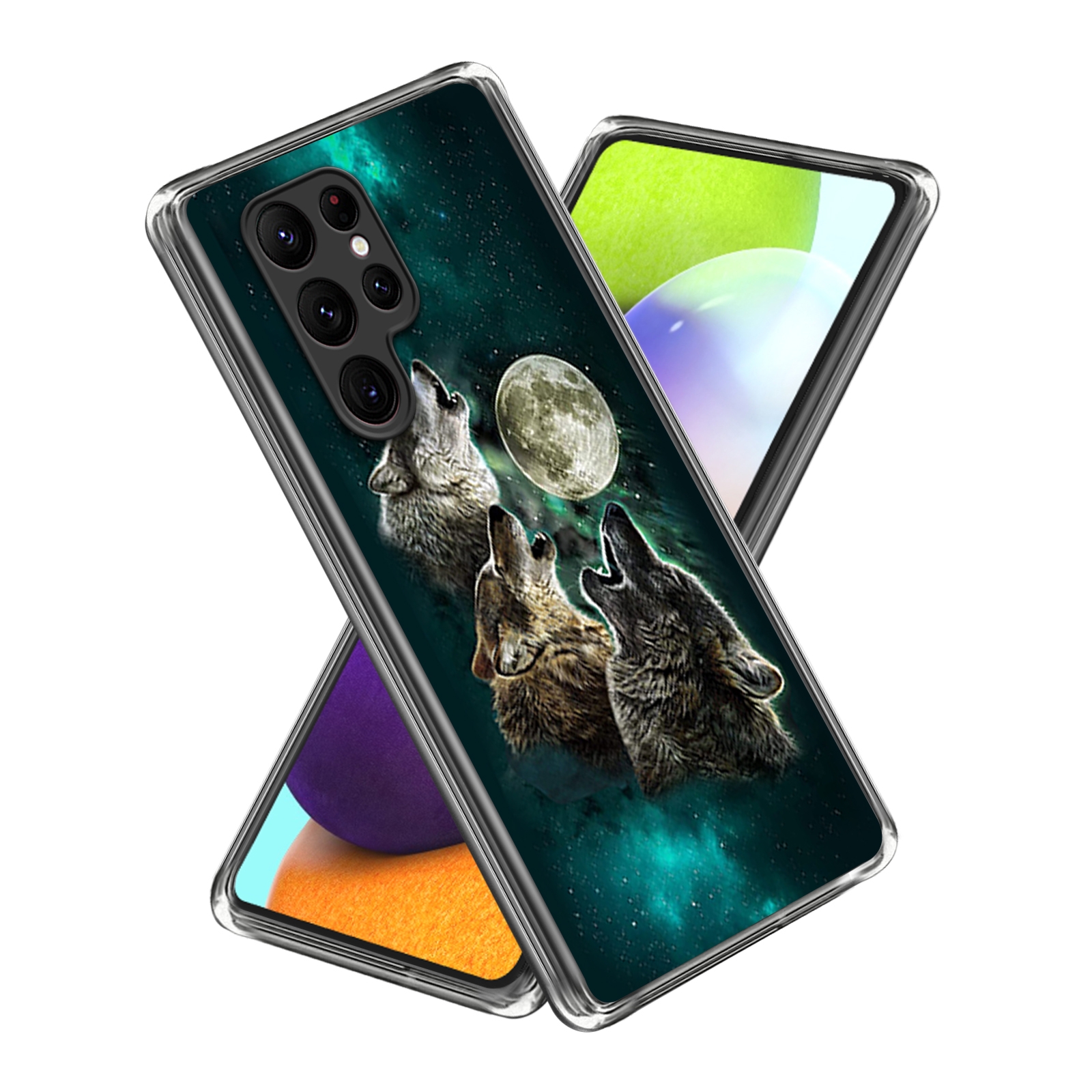 For Samsung Galaxy S23 Ultra 5G Laser IMD Pattern TPU Phone Case(Wolf) For Samsung Galaxy S23 Ultra 5G Laser IMD Pattern TPU Phone Case(Wolf)