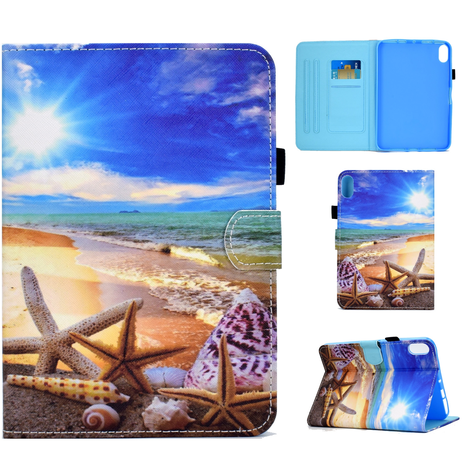 For iPad 10th Gen 10.9 2022 Colored Drawing Stitching Smart Leather Tablet Case(Blue Sky Starfish) For iPad 10th Gen 10.9 2022 Colored Drawing Stitching Smart Leather Tablet Case(Blue Sky Starfish)