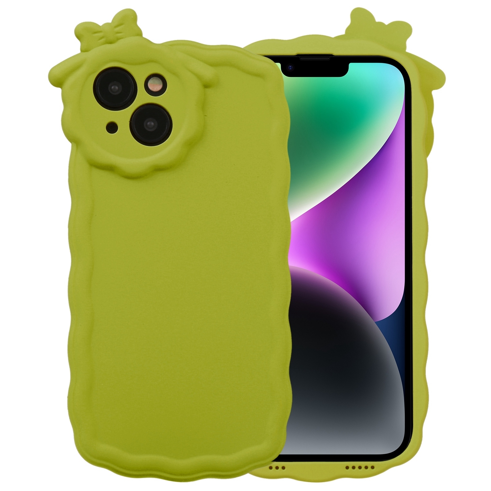 For iPhone 11 Bowknot Liquid Silicone Phone Case(Green) For iPhone 11 Bowknot Liquid Silicone Phone Case(Green)