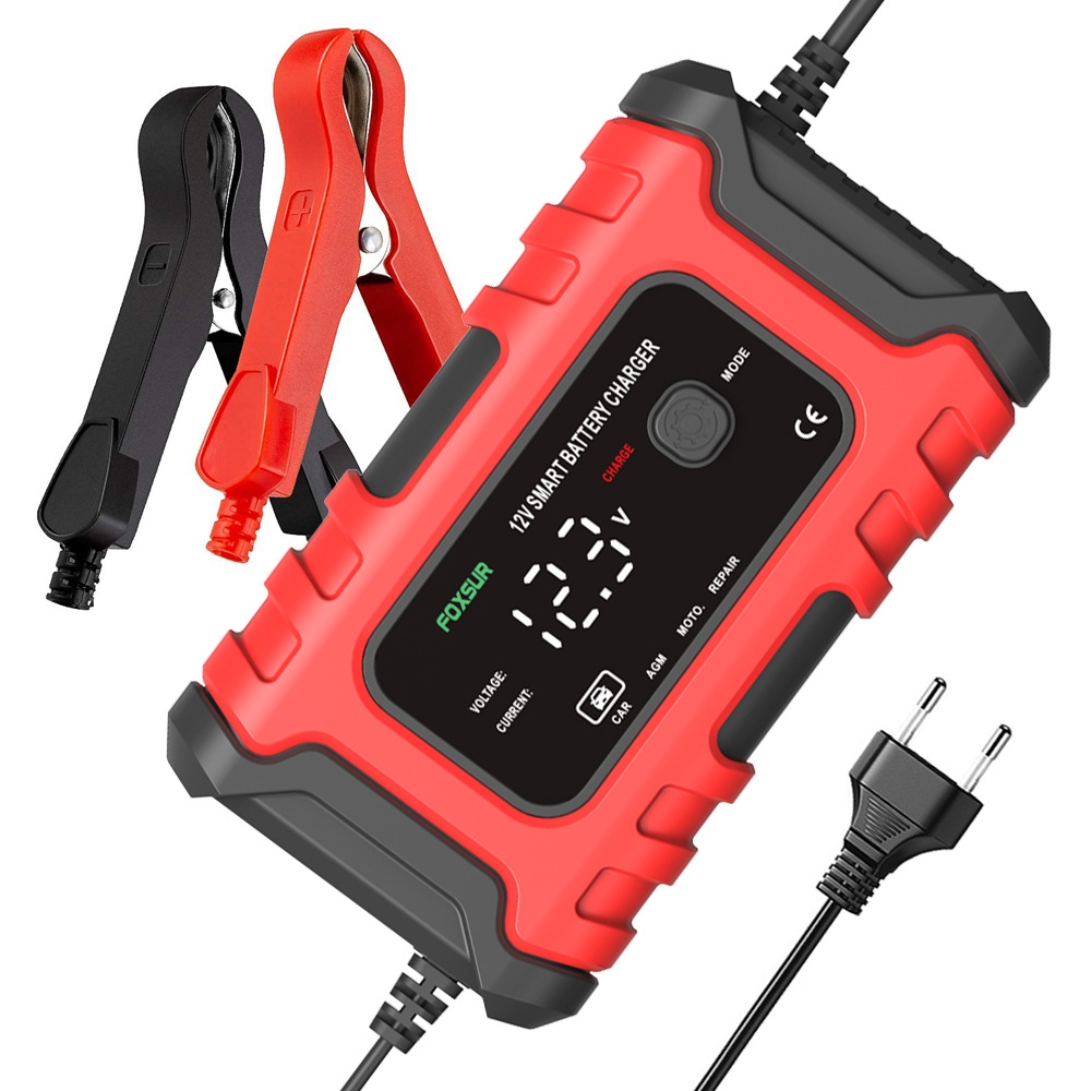 Cargador de Batería FOXSUR 6A 12V: ¡La Solución Inteligente para tu Vehículo!