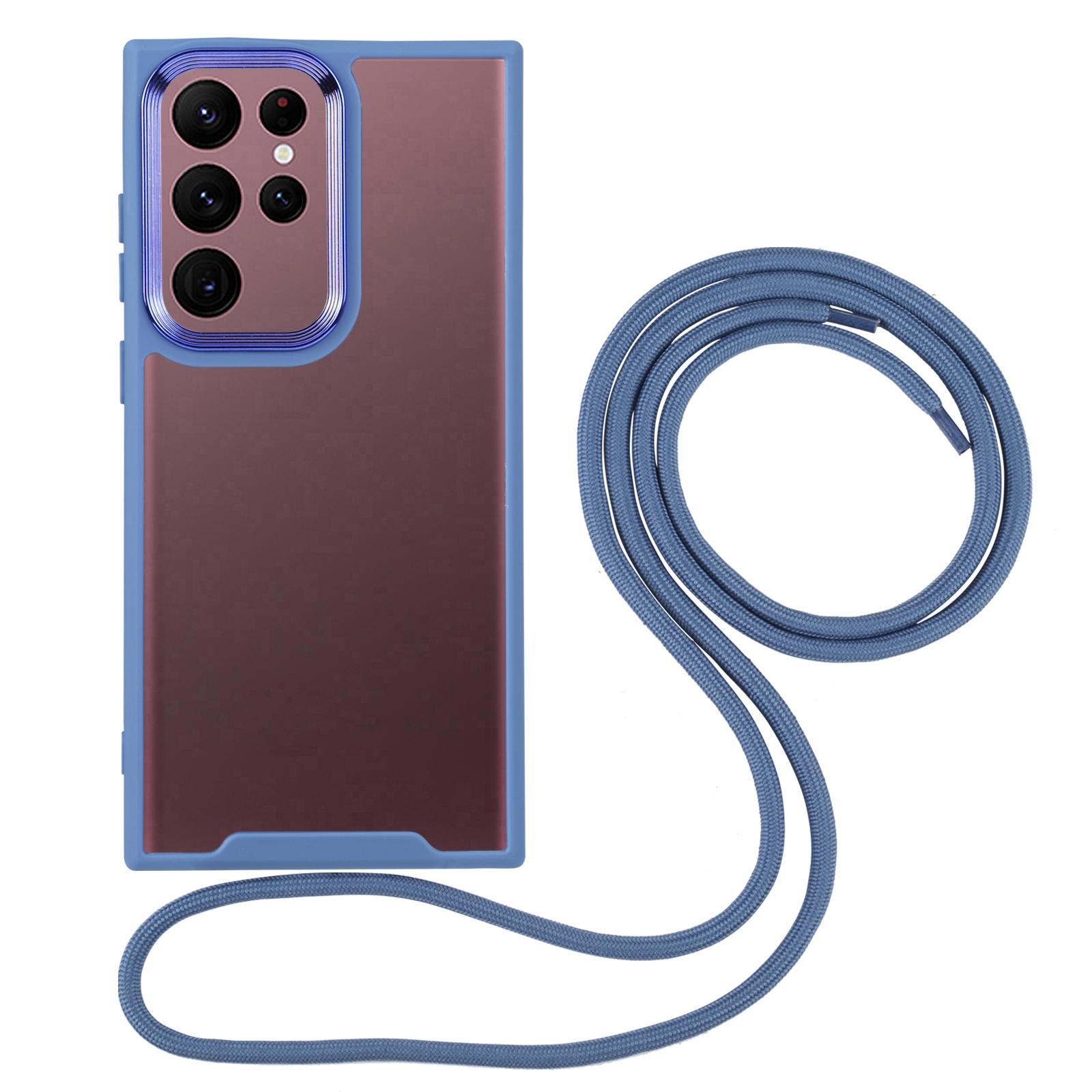 For Samsung Galaxy S23 Ultra 5G Electroplating Hawkeye Phone Case with Lanyard(Blue) For Samsung Galaxy S23 Ultra 5G Electroplating Hawkeye Phone Case with Lanyard(Blue)