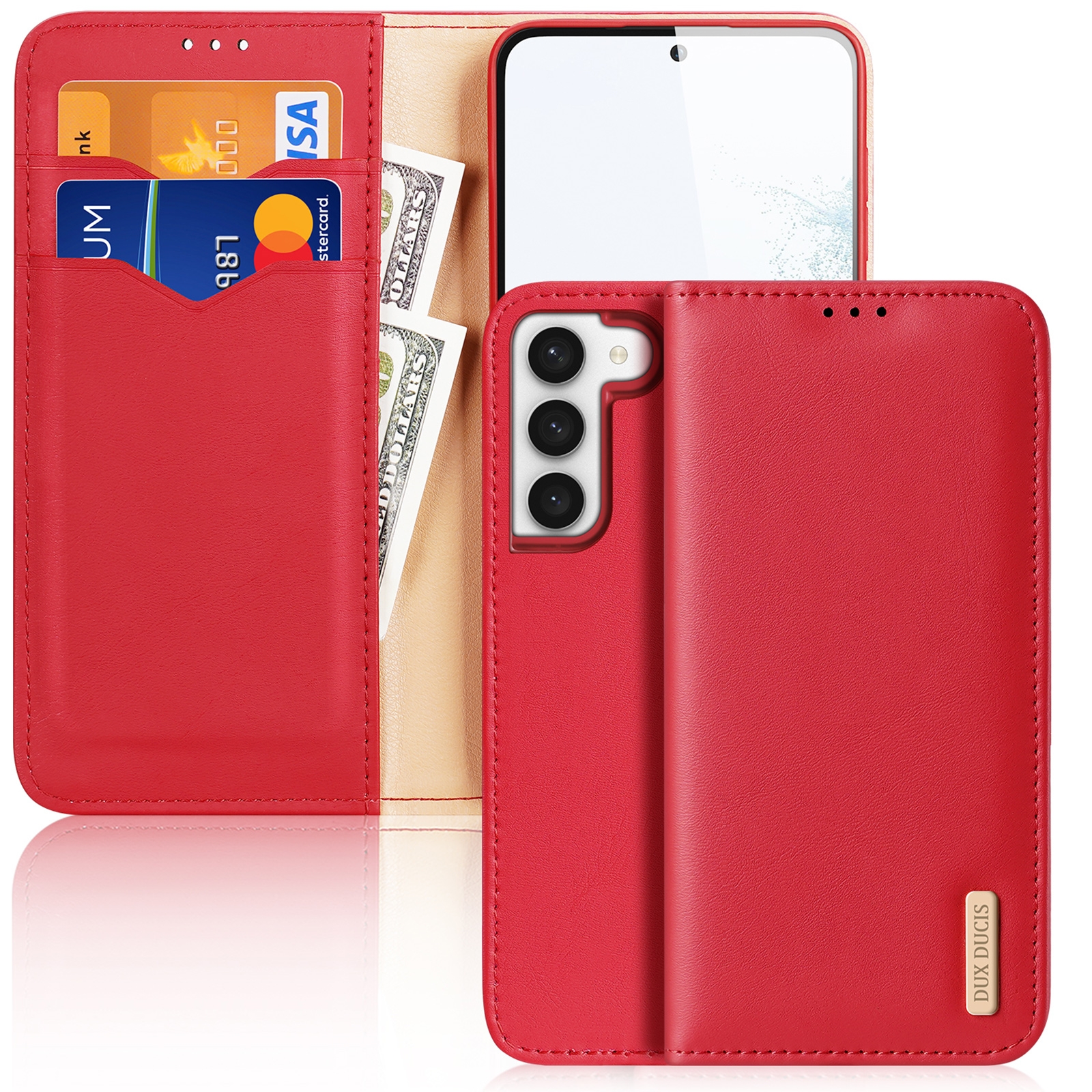 For Samsung Galaxy S23+ 5G DUX DUCIS Hivo Series Cowhide Texture Leather Phone Case(Red) For Samsung Galaxy S23+ 5G DUX DUCIS Hivo Series Cowhide Texture Leather Phone Case(Red)