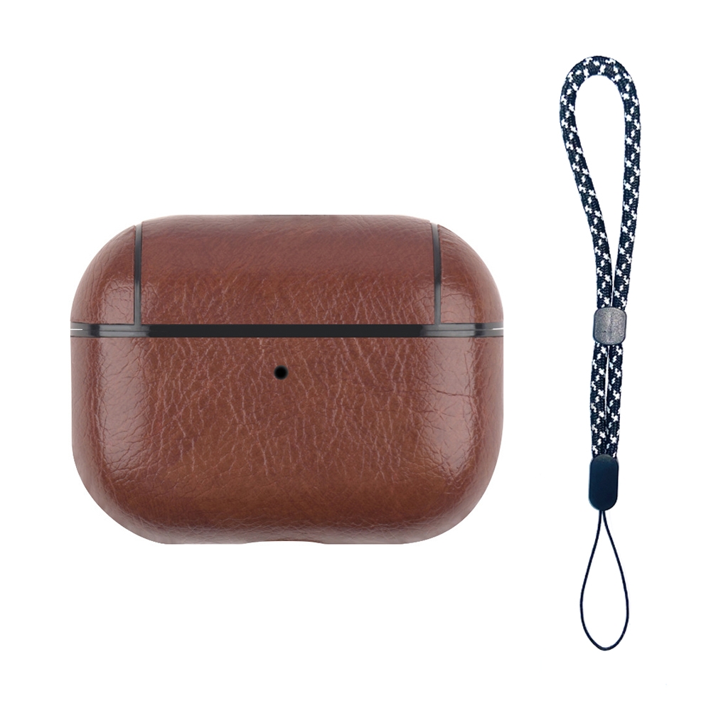 For AirPods Pro 2 Wireless Earphone Leather Shockproof Protective Case with Lanyard(Dark Brown) For AirPods Pro 2 Wireless Earphone Leather Shockproof Protective Case with Lanyard(Dark Brown)
