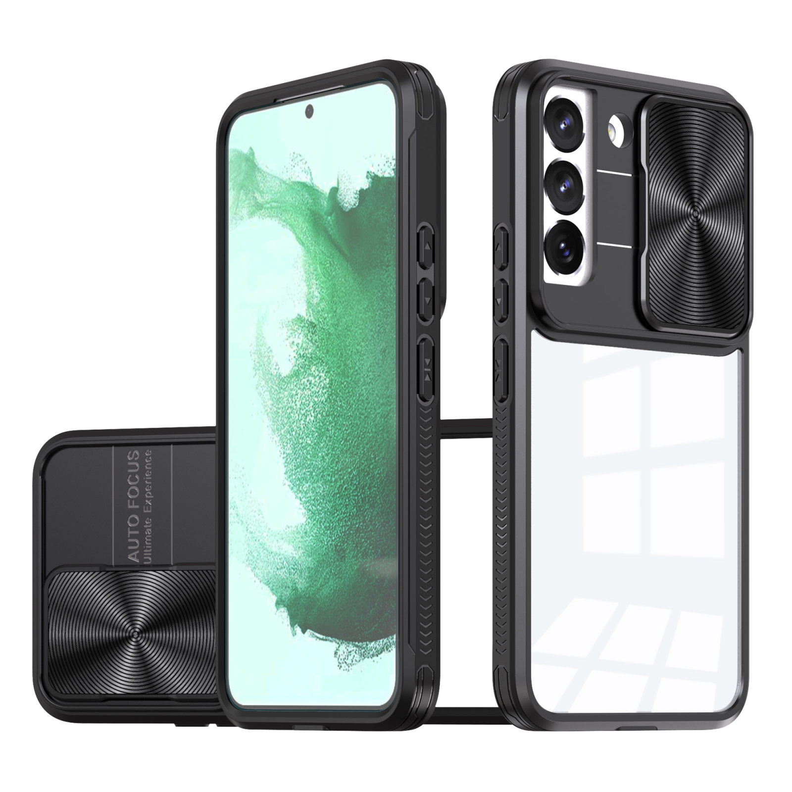 For Samsung Galaxy S22 5G Full Body Sliding Camshield Phone Case(Black) For Samsung Galaxy S22 5G Full Body Sliding Camshield Phone Case(Black)