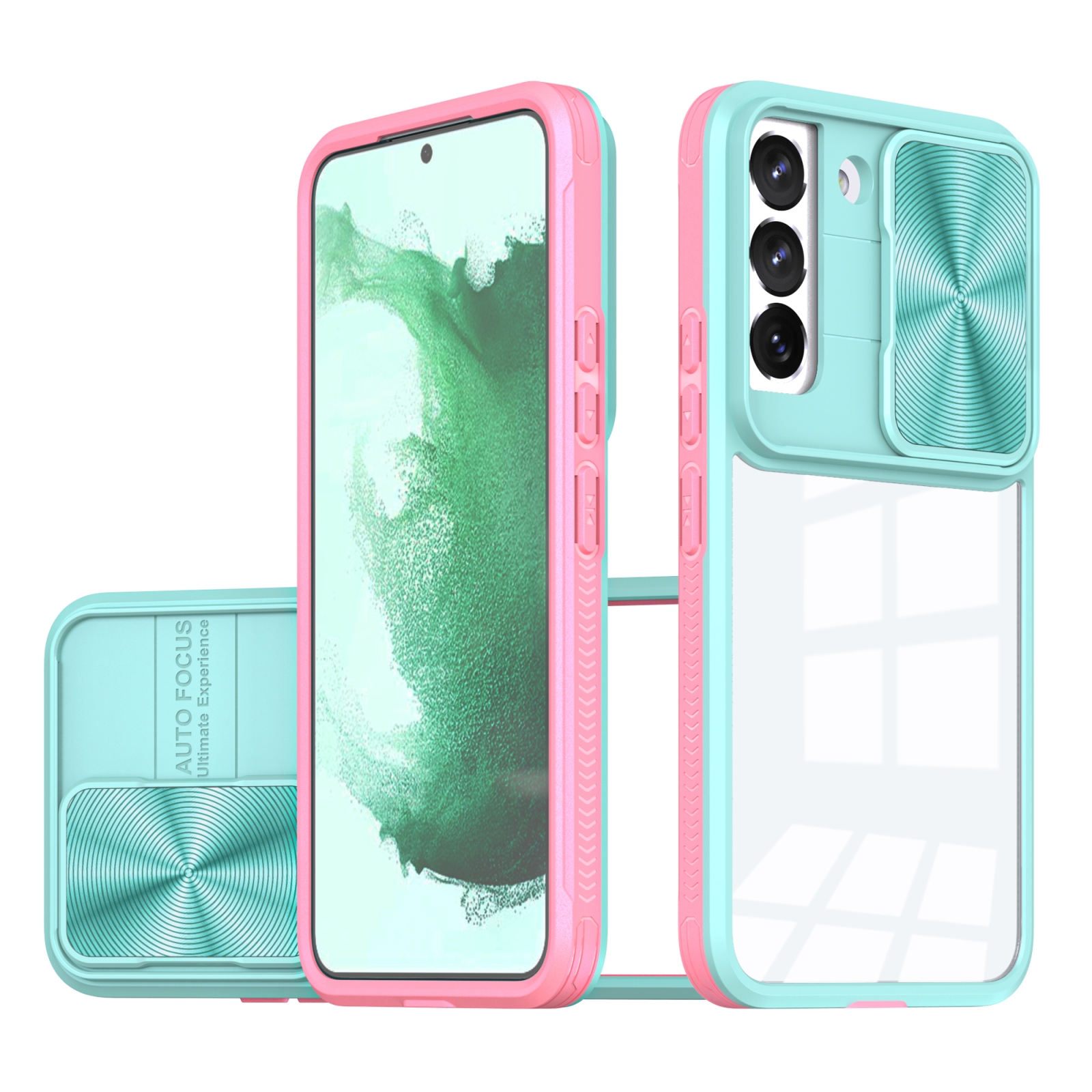For Samsung Galaxy S22+ 5G Full Body Sliding Camshield Phone Case(Baby Blue Pink) For Samsung Galaxy S22+ 5G Full Body Sliding Camshield Phone Case(Baby Blue Pink)