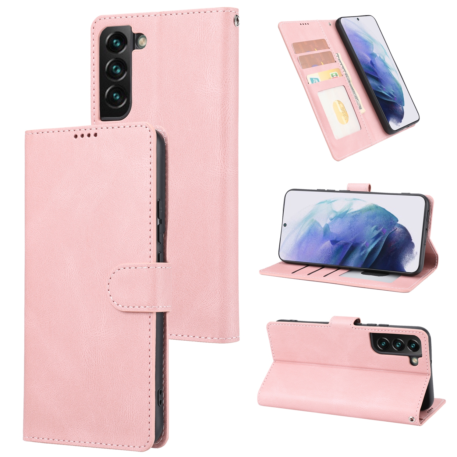 For Samsung Galaxy S23+ 5G Fantasy Classic Skin-feel Calfskin Texture PU Phone Case(Pink) For Samsung Galaxy S23+ 5G Fantasy Classic Skin-feel Calfskin Texture PU Phone Case(Pink)