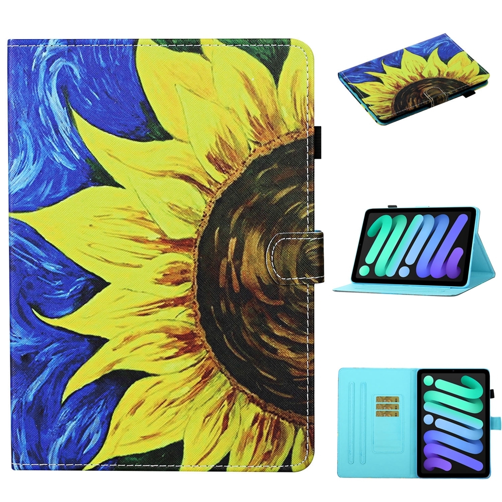 For iPad 10th Gen 10.9 2022 Coloured Drawing Stitching Smart Leather Tablet Case(Sunflower) For iPad 10th Gen 10.9 2022 Coloured Drawing Stitching Smart Leather Tablet Case(Sunflower)