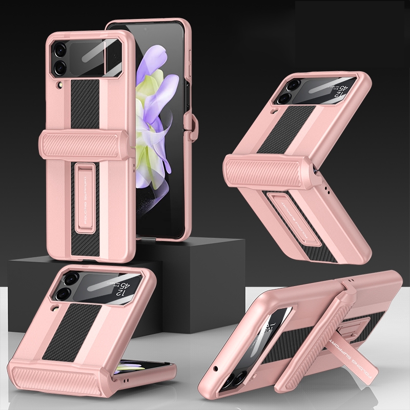 For Samsung Galaxy Z Flip4 GKK Magnetic Fold Shockproof Protective Phone Case(Pink) For Samsung Galaxy Z Flip4 GKK Magnetic Fold Shockproof Protective Phone Case(Pink)