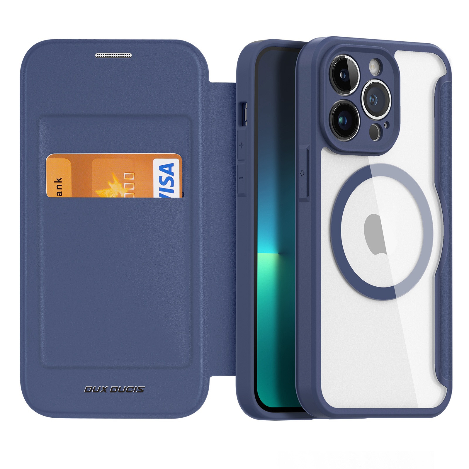 For iPhone 13 Pro DUX DUCIS Skin X Pro Series Magsafe PC TPU Leather Phone Case (Blue) For iPhone 13 Pro DUX DUCIS Skin X Pro Series Magsafe PC TPU Leather Phone Case (Blue)