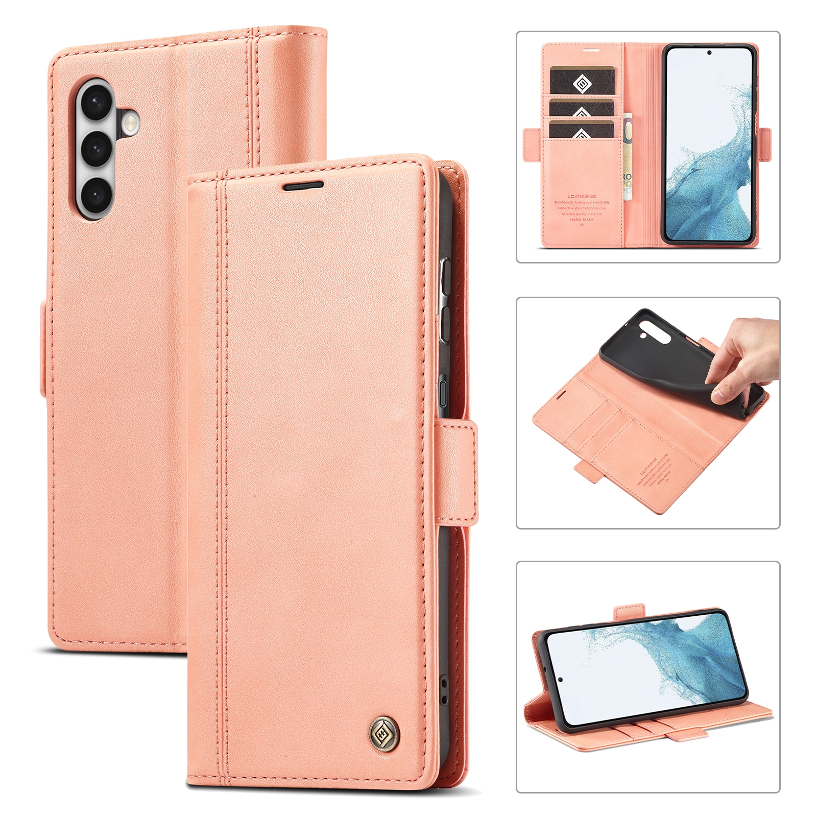 For Samsung Galaxy S23+ 5G LC.IMEEKE PU + TPU Skin-friendly Feeling Leather Phone Case(Rose Gold) For Samsung Galaxy S23+ 5G LC.IMEEKE PU + TPU Skin-friendly Feeling Leather Phone Case(Rose Gold)