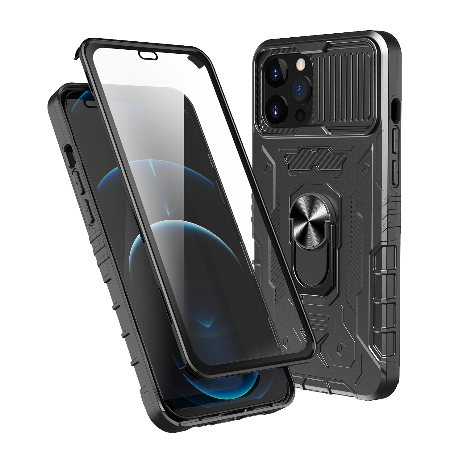 For iPhone 11 Pro All-inclusive PC TPU Glass Film Integral Phone Case(Black) For iPhone 11 Pro All-inclusive PC TPU Glass Film Integral Phone Case(Black)